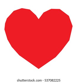 Red heart with rough edges. Vector eps 10