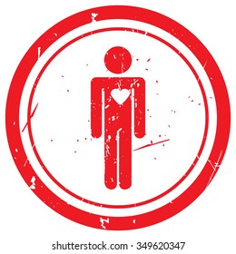 Red Heart rubber stamp