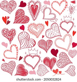 Red heart seamless background illustration