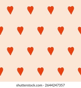 Red Heart Seamless Pattern Background. Romantic Wedding Party Wallpaper Decoration. valentine day Gift Wrapping Paper Print. Textile fabric Swatch Design. Valentine Day Symbol Art. 