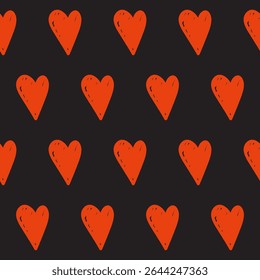 Red Heart Seamless Pattern Background. Romantic Wedding Party Wallpaper Decoration. valentine day Gift Wrapping Paper Print. Textile fabric Swatch Design. Valentine Day Symbol Art. 