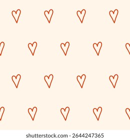 Red Heart Seamless Pattern Background. Romantic Wedding Party Wallpaper Decoration. valentine day Gift Wrapping Paper Print. Textile fabric Swatch Design. Valentine Day Symbol Art. 