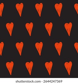 Red Heart Seamless Pattern Background. Romantic Wedding Party Wallpaper Decoration. valentine day Gift Wrapping Paper Print. Textile fabric Swatch Design. Valentine Day Symbol Art. 