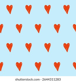 Red Heart Seamless Pattern Background. Romantic Wedding Party Wallpaper Decoration. valentine day Gift Wrapping Paper Print. Textile fabric Swatch Design. Valentine Day Symbol Art. 