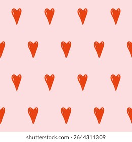 Red Heart Seamless Pattern Background. Romantic Wedding Party Wallpaper Decoration. valentine day Gift Wrapping Paper Print. Textile fabric Swatch Design. Valentine Day Symbol Art. 