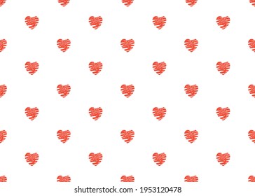 Red heart . Seamless pattern. For the design of gift paper.