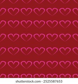 Red Heart Seamless Pattern on Pink Background. Infuse Your Designs with Love and Passionate Energy
