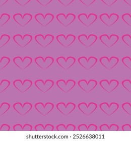 Red Heart Seamless Pattern on Pink Background. Infuse Your Designs with Love and Passionate Energy