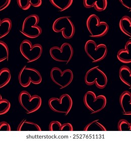 Red Heart Seamless Pattern on Pink Background. Infuse Your Designs with Love and Passionate Energy