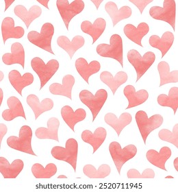 Red heart seamless pattern vector. Symbol of love and Valentine's day. Romance sign. Happy valentine. Watercolor design for fabric, kid cloth, baby dress, card, cover, print, wrapping, paper, decor.