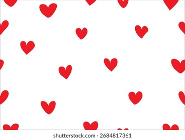 padrão de forma de coração vermelho. mão desenhada