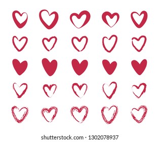 Red Heart Set. Vector