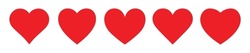 Red heart set vector image on white background. Red heart icons set vector. Various simple red vector heart love icon. Heart collection. Vector art