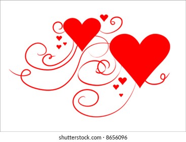red heart with several cheerful swirls