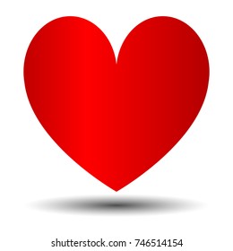 red heart with shadow