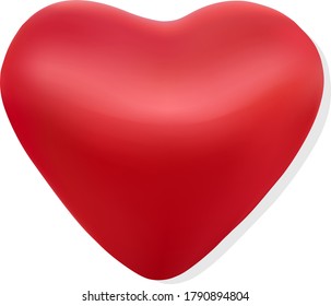 Red Heart Shadow Isolated On White Stock Vector (Royalty Free ...