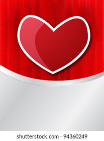Corazón rojo con sombra y lugar para el texto. Ilustración vectorial del día de San Valentín Pasos postales 10