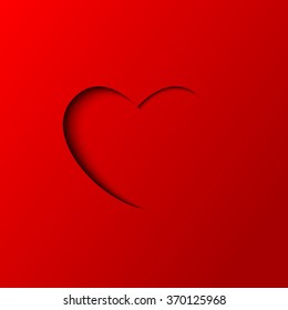 Red heart with shadow. Valentine's day