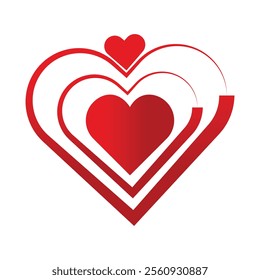 Red heart shape abstract background