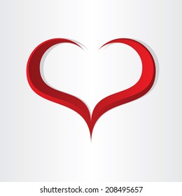red heart shape abstract icon design valentine love celebration wedding card marry engagement anniversary