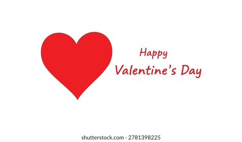 Red heart shape against white background flat silhouette