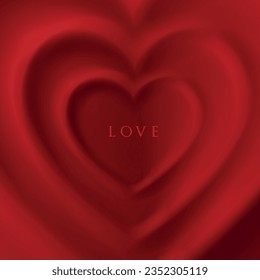 Red heart shape background for valentine´s day card. Love card collection of luxury geometric background with copy space.
