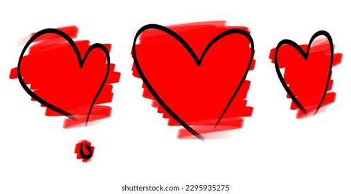 Red Heart Shape Background. Illustration for Wedding cards, Valentine Day Greetings