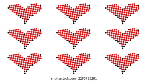 Red Heart Shape Background. Illustration for Wedding cards, Valentine Day Greetings