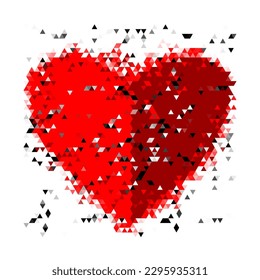 Red Heart Shape Background. Illustration for Wedding cards, Valentine Day Greetings