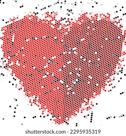 Fondo de forma de corazón rojo. Ilustración de tarjetas de bodas, saludos de San Valentín