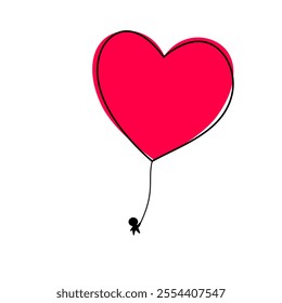 red heart shape balloon design
