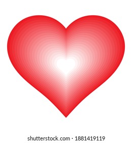 Red Heart shape in blending pink colors background. Vector Illustrator