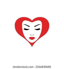 A red heart shape with a blurred rectangular area in the center
