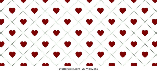 Red heart shape design on white for pattern and background,Christmas or Valentine background.