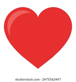A red heart shape is displayed against a plain white backdrop