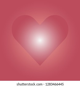 Red heart shape with gradient background. Easy vector design for Valentine's day.