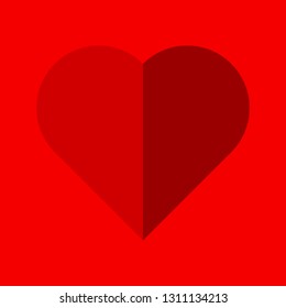 red heart shape icon, love symbol. vector illustration