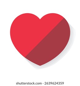 Red heart shape icon love symbol valentine day graphic design element