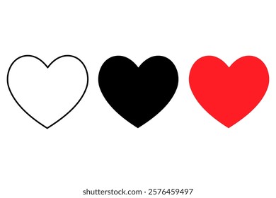 Red Heart Shape icon silhouette vector illustration