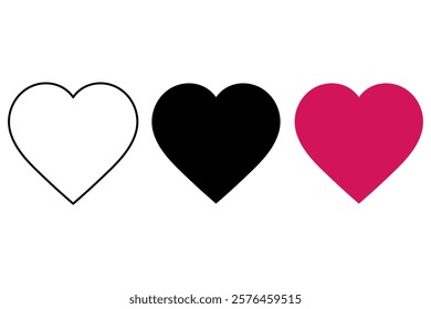 Red Heart Shape icon silhouette vector illustration