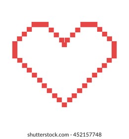 Red heart shape, isolated flat icon vector illustration graphic.