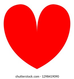 Red heart shape isolated on white background