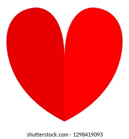 Red heart shape isolated on white background
