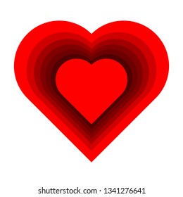 red heart shape isolated on white background; love symbol. vector illustration 