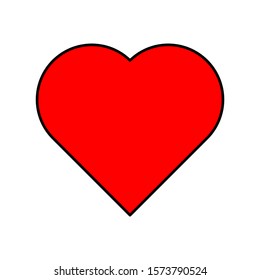 red heart shape isolated on white background. vector illustration