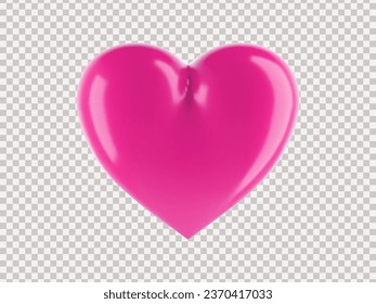 Red Heart Shape Isolated on White Background. Realistic 3D Design Icon Heart Symbol Love. Happy Valentines Day Object. Vector Illustration.