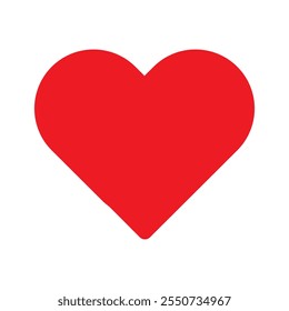 Red heart shape isolated on white.