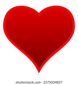 Red Heart shape isolated onthe white background