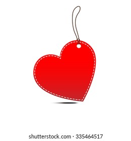 Red heart shape label vector design