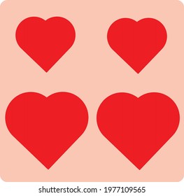 A red heart shape in a light pink background for your text input.